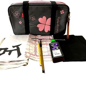 Kuretake Calligraphy Bag from Japan. Includes supplies shown  to get you started